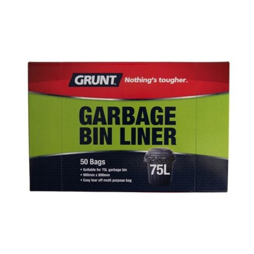 Grunt 900 x 800mm 75L Rubbish Bags - 50 Pack
