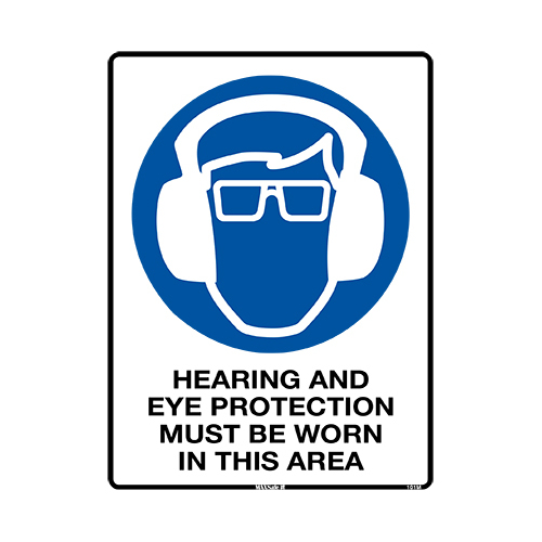 Sign Hearing And Eye Protection In This Area 450x300 Poly Sign