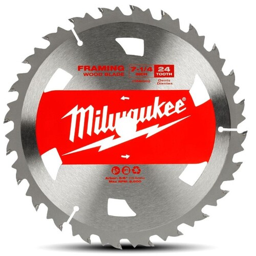 Milwaukee 48418710x10 10-Pack 184mm (7-1/4") 24-Tooth Framing Wood Circular Saw Blade