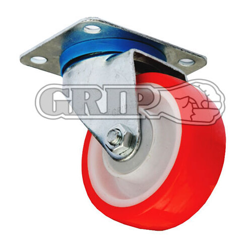 Grip 125Mm 200Kg Polyurethane Wheel Castor Swivel Plate