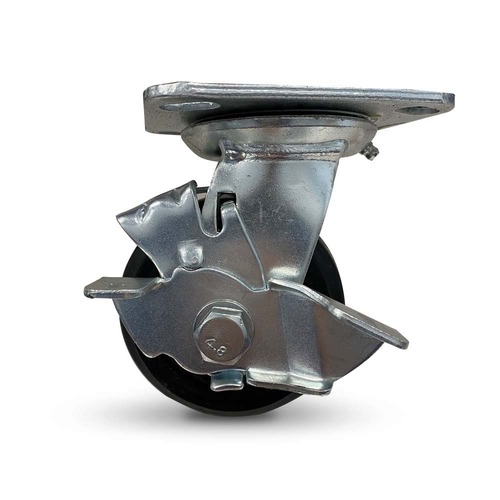 Grip 100Mm 150Kgrubber On Cast Iron Wheel Castor Swivel Plate With Brake