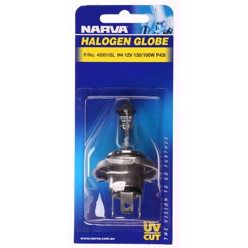 Narva H4 P43t - 38 Headlight Globe 12V 130/100W BL Pk 1