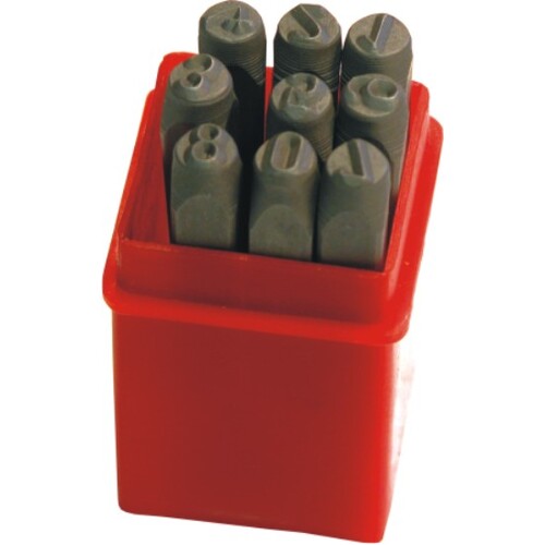 9 Pc Number Punch Set - 1/4''