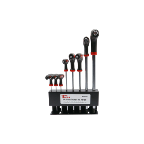 No.6508 - 8 Piece Metric T-Handle Hex and Ball-End Hex Key Set