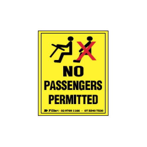 No Pass Permit Sticker 55x70mm