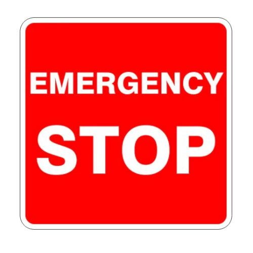 Emergency Stop White