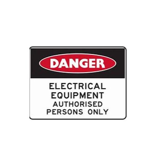 Danger Electrical Equipment Authorised Persons Only Sticker 55x90mm