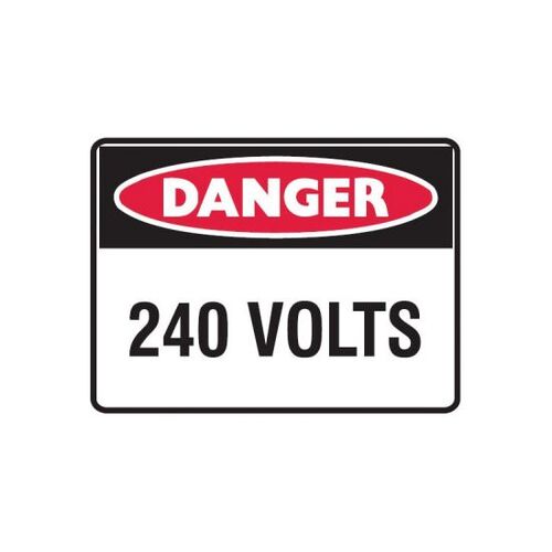 240 Volts Sticker 40x70mm
