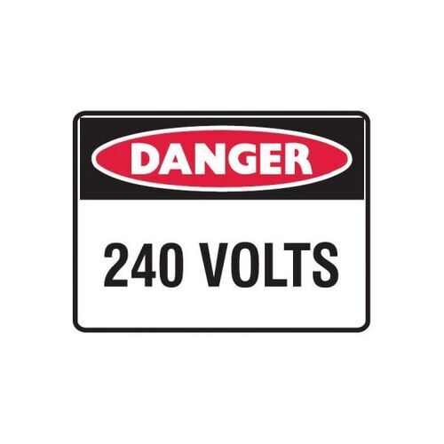 240 Volts Sticker 55x90mm