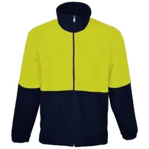 Jacket Full Zip HiVis Polar Fleece  XL  Yellow/Navy