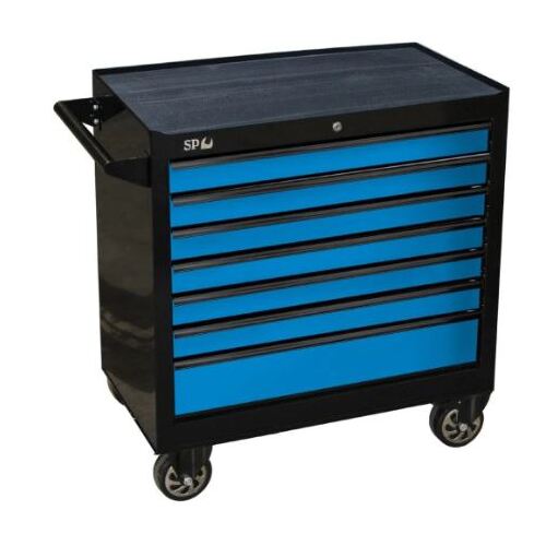 Sumo Series Roller Cabinet - 7 Drawer - Black/Blue Drawers