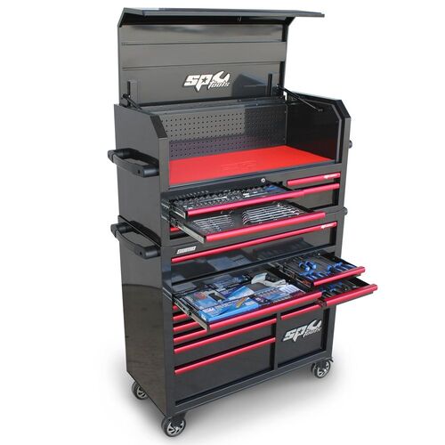 Toolkit 276Pc Metric/Sae - Black/Red 18 Drawer Sumo Hust Chest and Roller Cabinet
