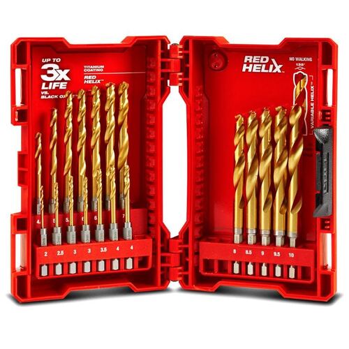 Milwaukee 48894860 19pce SHOCKWAVE RED HELIX Titanium Drill Bit Set