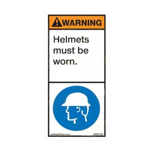 Helmets Must Be Worn Sticker