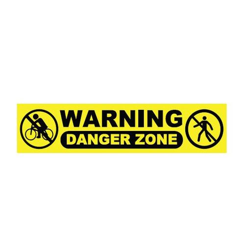 Warning Danger Zone 300x70mm Fluro Reflective on Metal