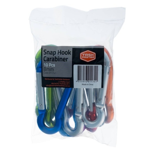 Taskmaster 8mm Snap Hook Carabiner - 10 Pack - 0022044