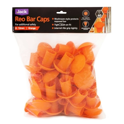 Jack 8 - 12mm Orange Reinforcing Bar Caps - 40 Pack - 0047198