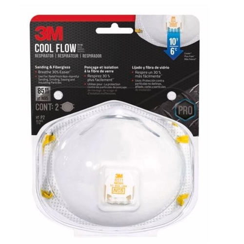 3M P2 Particulate Sanding And Fibreglass Valved Respirators - 2 Pack