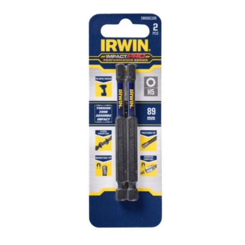 IRWIN 89mm Impact Pro Performance Hex 5 - 2 Pack - 0055430