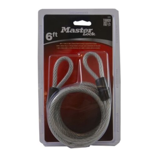 Cable Looped Masterlock 1.8mx6mm self coil 65d