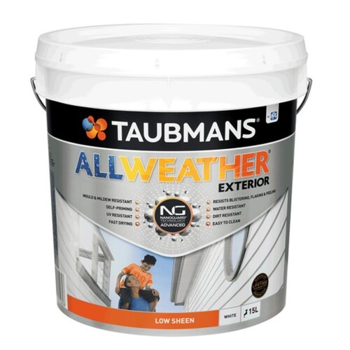 Paint EXT Taubmans All Weather 15L LS White 18720015L