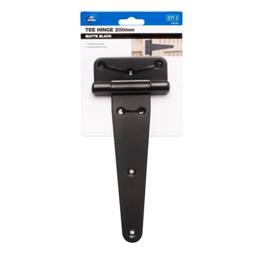 Zenith 200mm Matte Black Tee Gate Hinge - 2 Pack - 0131442