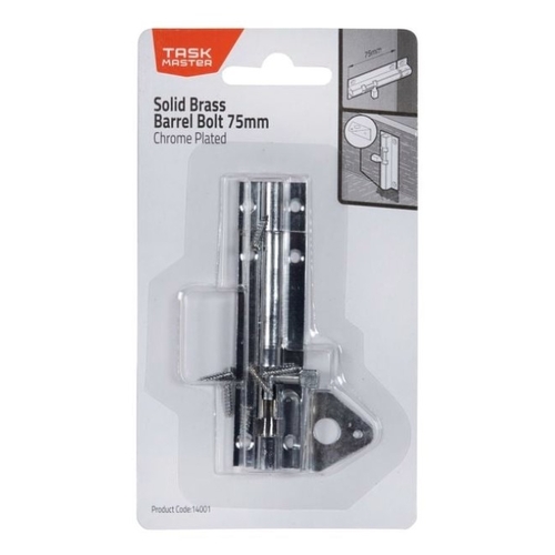 Taskmaster 75mm Chrome Plated Barrel Bolt