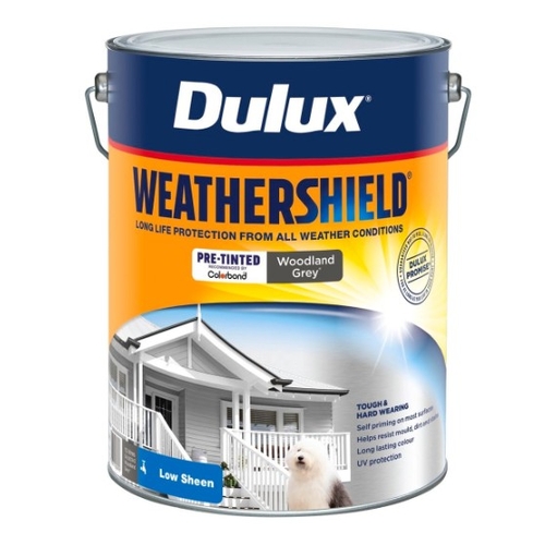 Dulux 10L Woodland Grey Low Sheen Weathershield Exterior Paint - 0144868