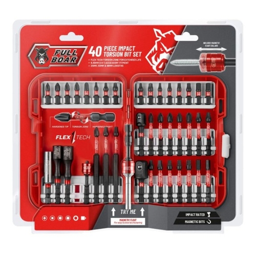 Full Boar 40 Piece Impact Torsion Bit Set - 0170513