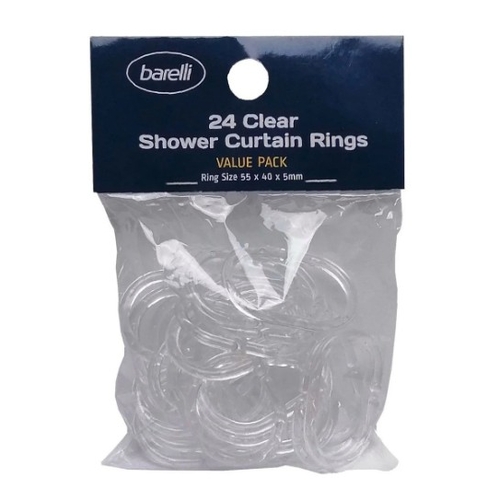 Barelli Clear Shower Curtain Rings - 24 Pack - 0179099