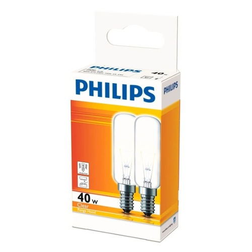 Philips T25 E14 Halogen 270Lm Clear 40W Appliance Globe - 2 Pack - 0185688