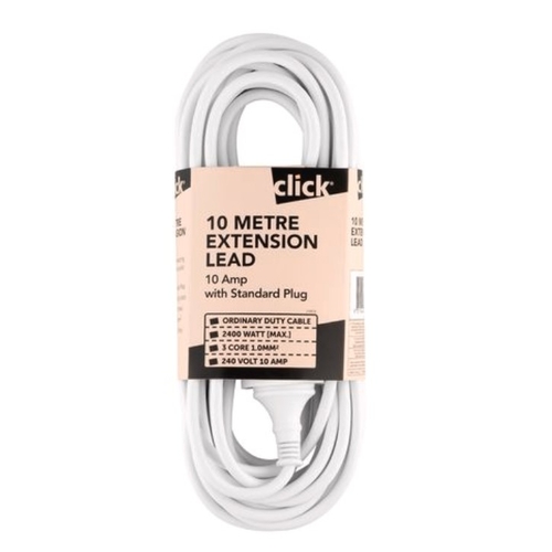Click 10m White Extension Lead