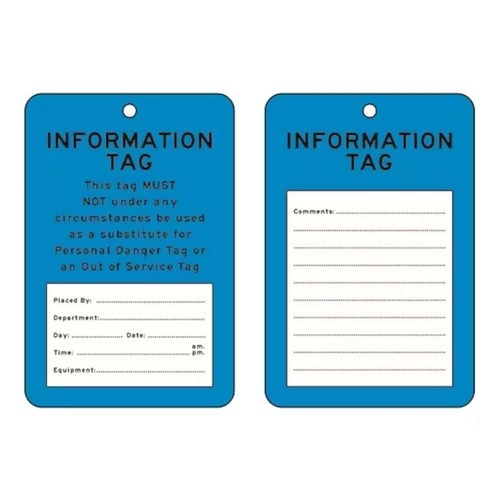 Information Tag Blue 10pc 100x150