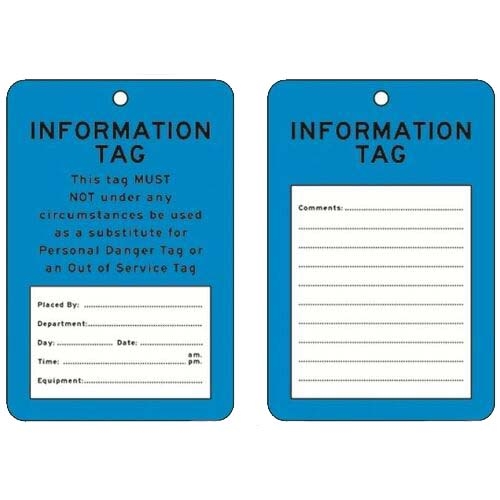 Information Tag Blue 100pc 100x150