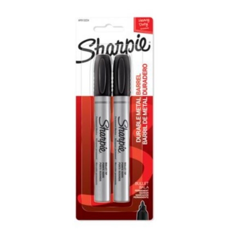 Marker Sharpie Black Metal Bullet Pack of 2