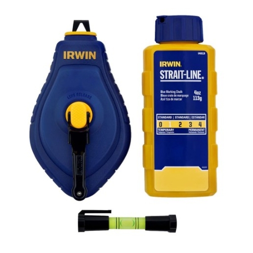 IRWIN Strait-Line Speedline Chalk Reel With Blue Chalk And Line Level - 0432806