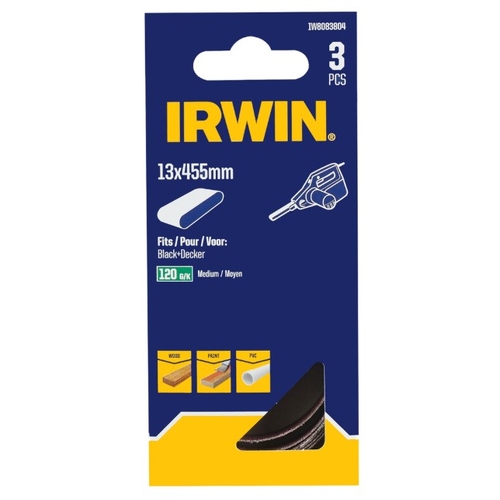 IRWIN 13mm 120 Grit Powerfile Belt - 3 Pack - 0477718