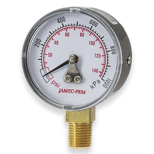 Dry Pressure Gauge - Rear Entry - 1/4" BSP Jamec Pem