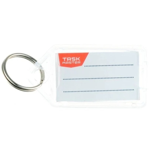 Taskmaster 56x29x6mm Clear Key Tags - 50 Pack