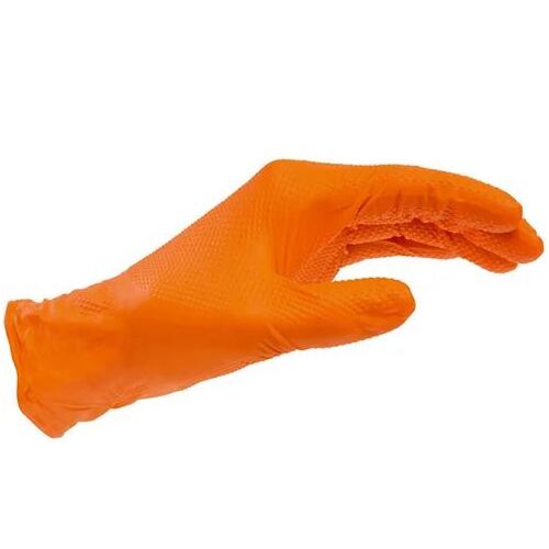 Orange Disposable Nitrile Grip Glove Medium Wurth