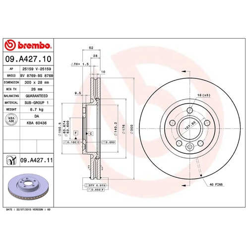 Disc Rotors Brembo - 09-A427-11