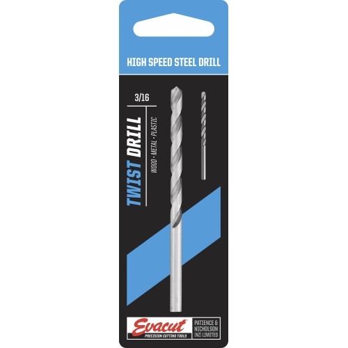 Drill Bit Hss 3/16 Evacut
