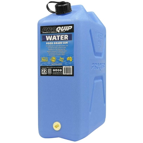 22L Light Blue Plastic Water Jerry Can with Tap - 1025W