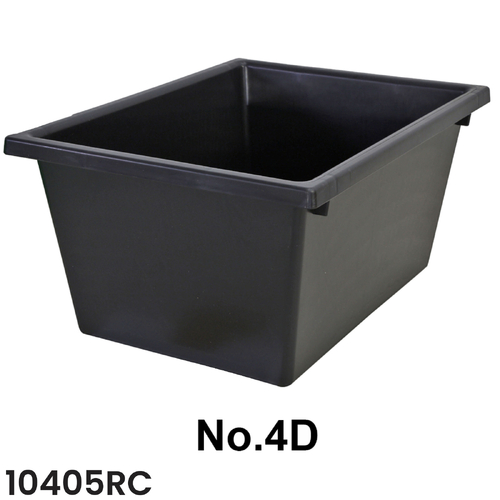 No. 4D Bins - 430x323x210mm (LxWxD) - 22L Black Recycled No Lid - 10405RC