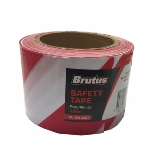 Brutus 75mm x 100m Red And White Safety Tape