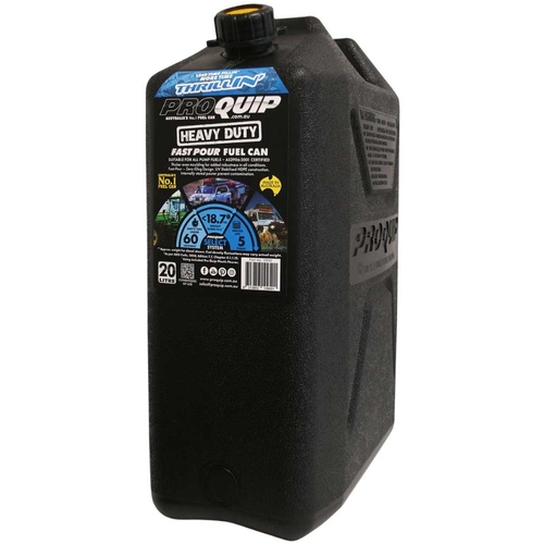 Black HD 20ltr Fast Flow Fuel Can