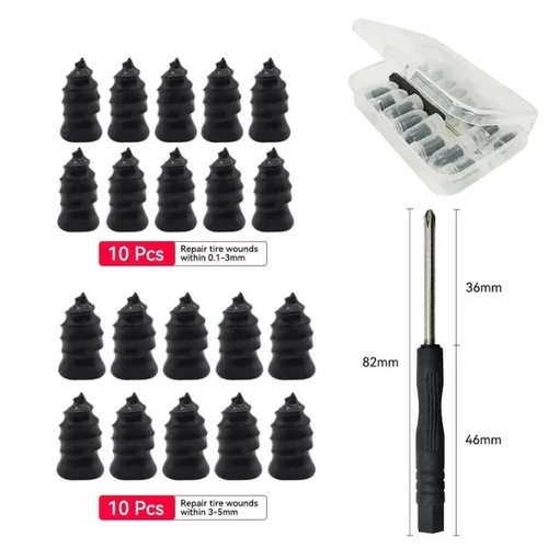 Universal Car Tire Repair Kit Rubber Nail Tubeless Tool Set - 10PCSMIXBOX