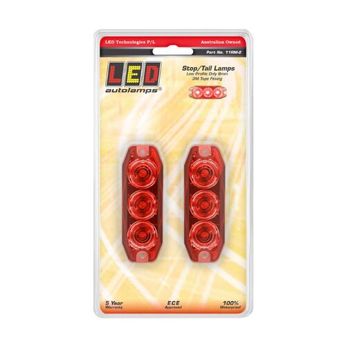 Led Stop/Tail Lamp 12/24V Horizontal/Vertical Mount Twin Pack