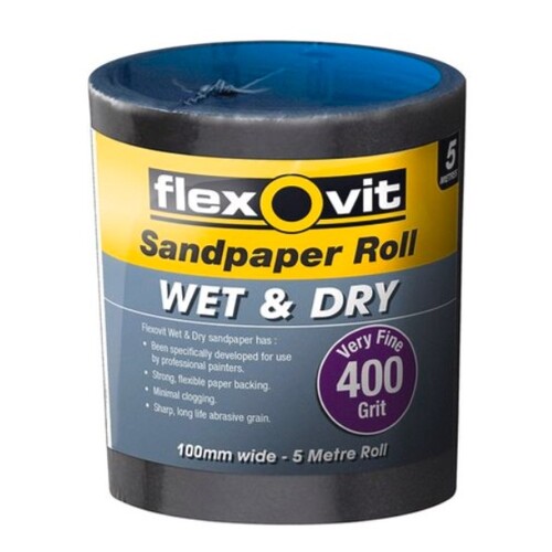 Flexovit 100mm x 5m 400 Grit Wet And Dry Sandpaper Roll - 400 Grit