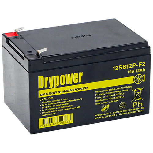 Drypower 12SB12P-F2 12V 12Ah Sealed Lead Acid Battery